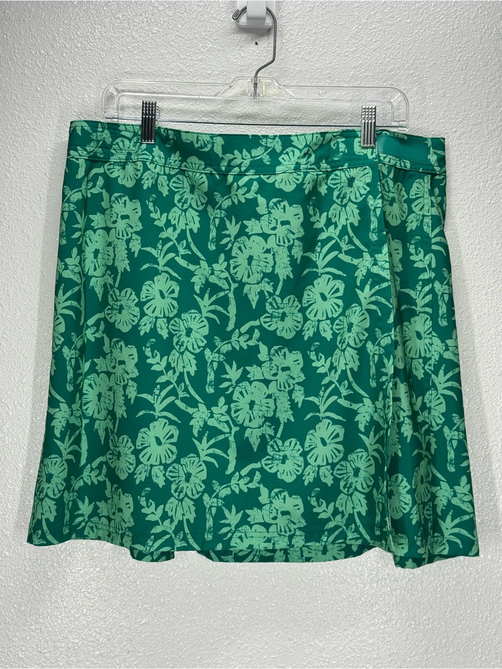 RipSkirt Hawaiian Print Green Wrap Around Mini Size Large 12/14